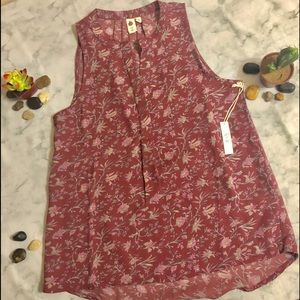 🌵LET IT BE sleeveless dark mauve wild flower 🌵